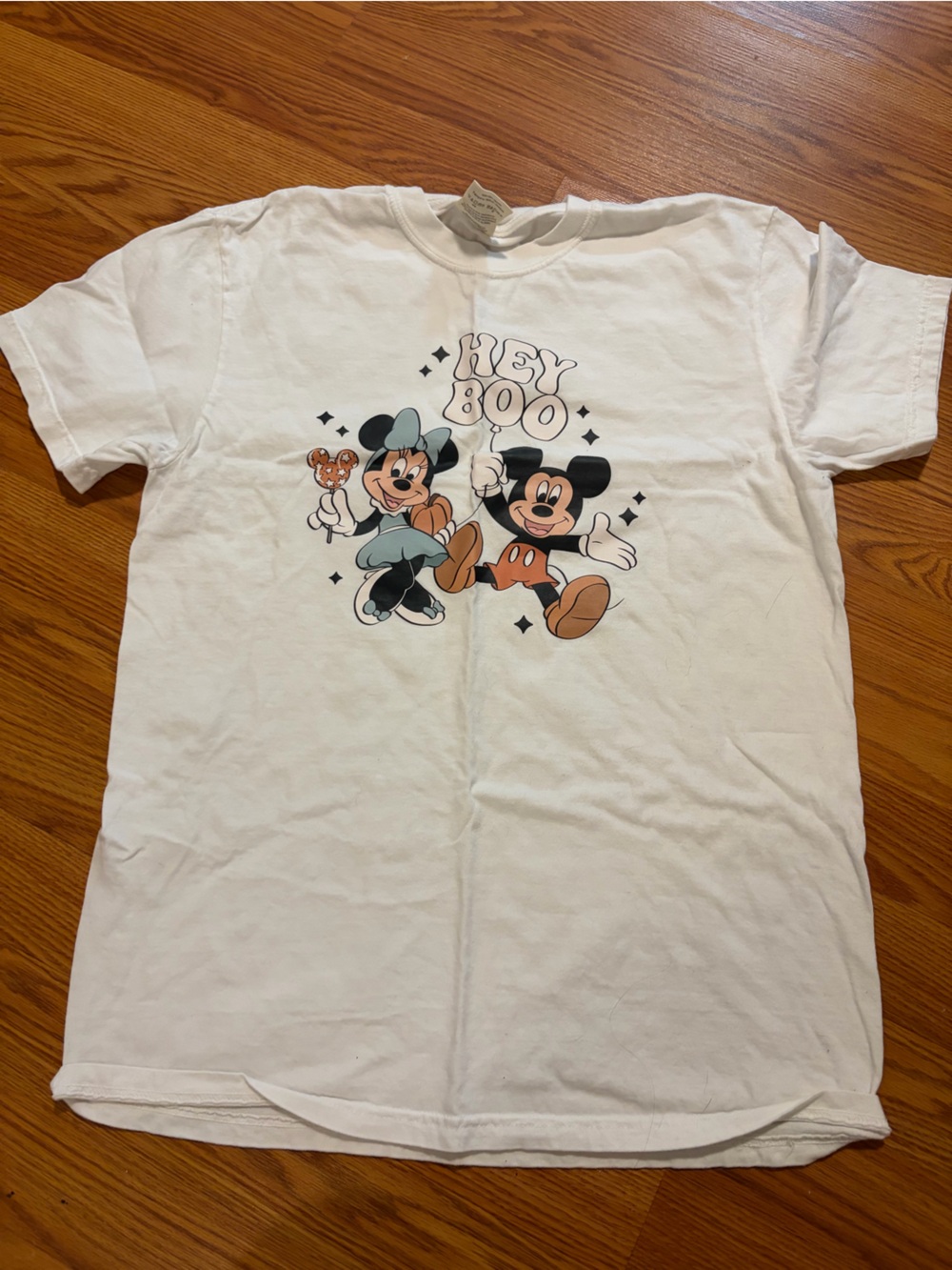 Comfort Colors White Disney Mickey & Minnie 'Hey Boo' Graphic Tee